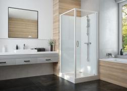 Iziglass2 cabine de douche carré portes pivotantes - Leda