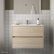 Noja 800 meuble sdb 2 tiroirs avec plan céramique - Salgar