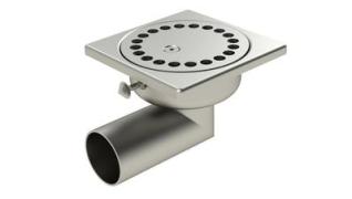 Siphon sol inox sortie horizontale avec vis d'inviolabilité - Limatec